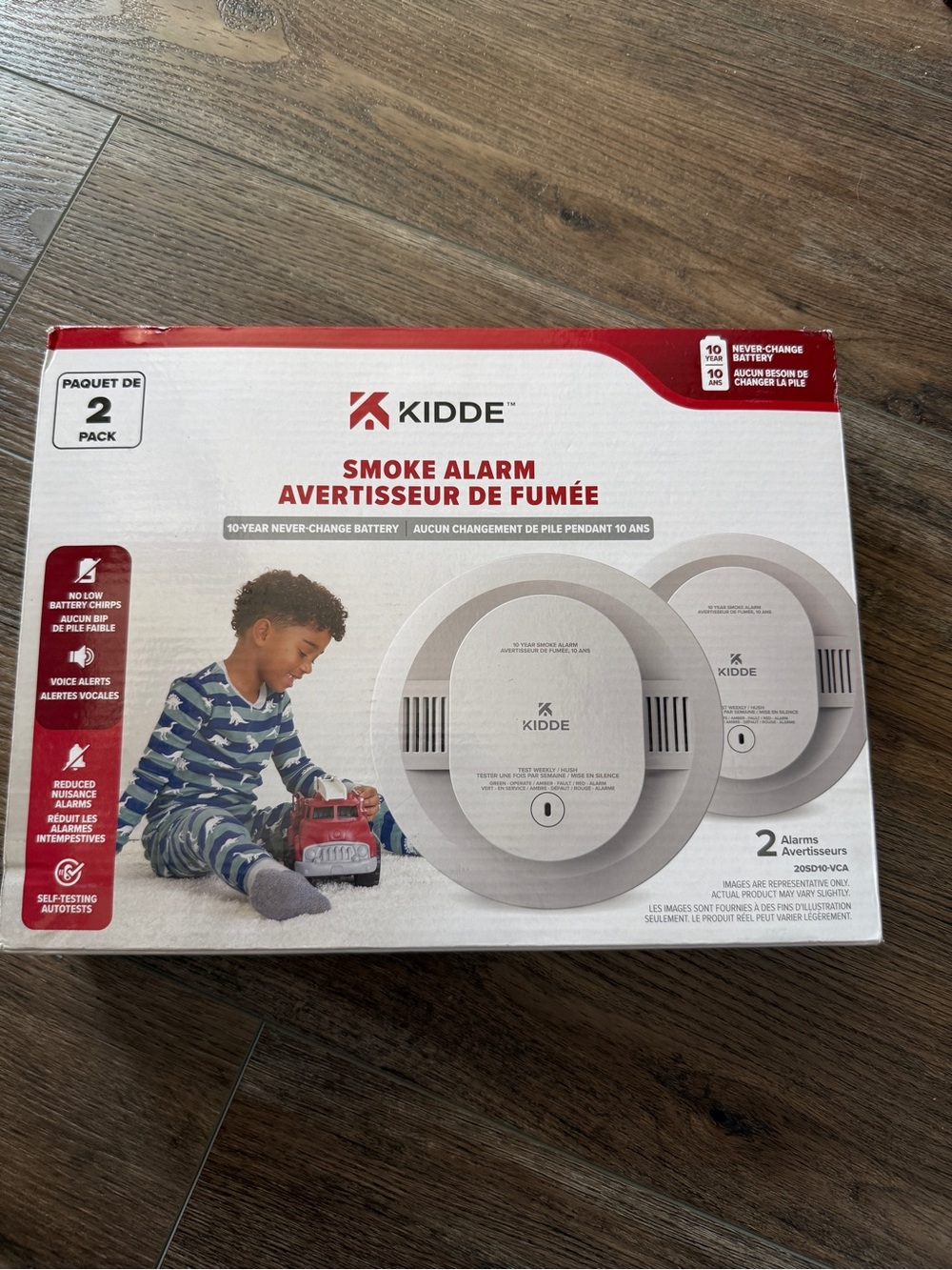 NEW Kiddie White Smoke Alarm 2-Pack - 10-Year Battery Protection